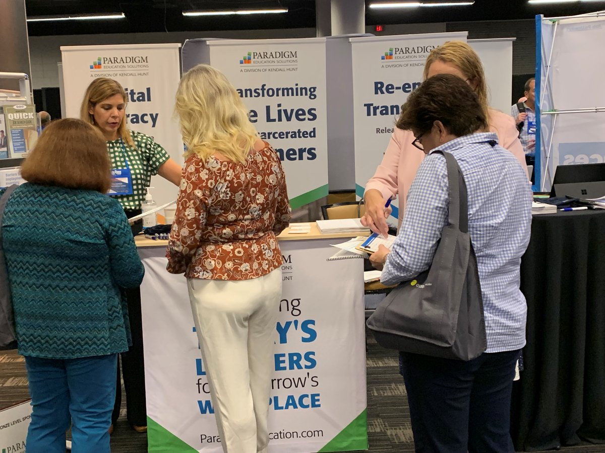 ganster_linda's tweet photo. Thrilled to be representing at the Correctional Educators Association annual meeting. A lot of interest in our career and life skills solutions. There is also enormous energy around our plans to offer professional development programs for this hardworking group of teachers. https://t.co/uXMGhlKy8V