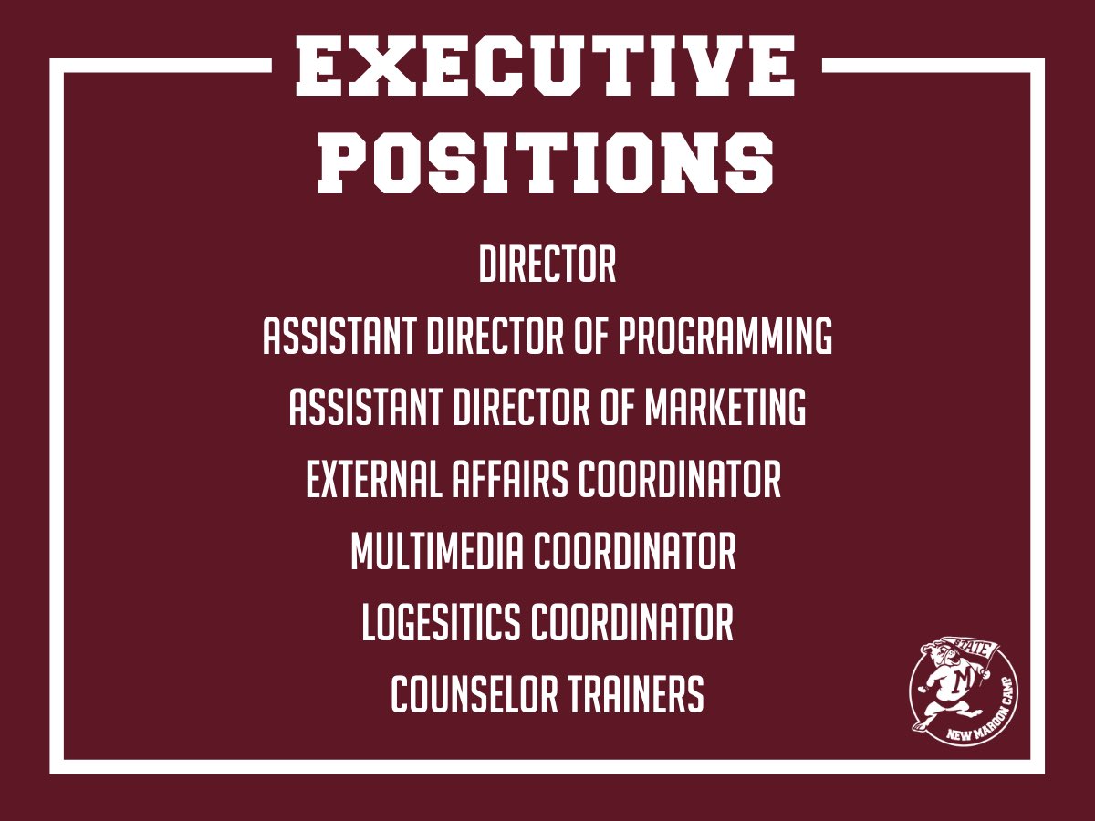 The Executive Team Interest Meeting is TONIGHT in Fowlkes Auditorium at 6:30 p.m. Our team will be there to talk about job descriptions and answer any questions! See you there!