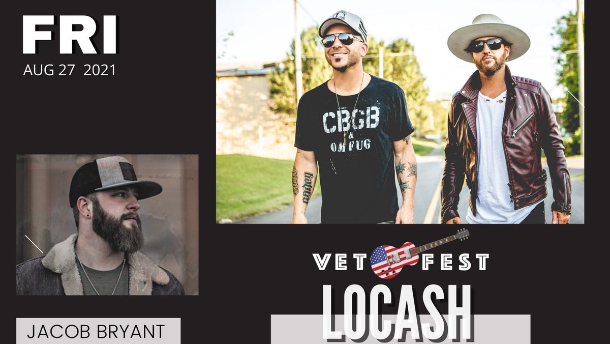 vetfest141's tweet photo. If you’re a @LOCASHmusic fan, you know how much they love a #FridayNight!  We do too!  Especially since #Locash is our Friday Night headliner at  #VETFEST141

It’s gonna be bangin’ with special guest @Jacobbryant1 

🎟: https://t.co/Tvr80K8Q4J

👀: https://t.co/wo8c1Lp0rW 

C’MON https://t.co/6cea3g7O29