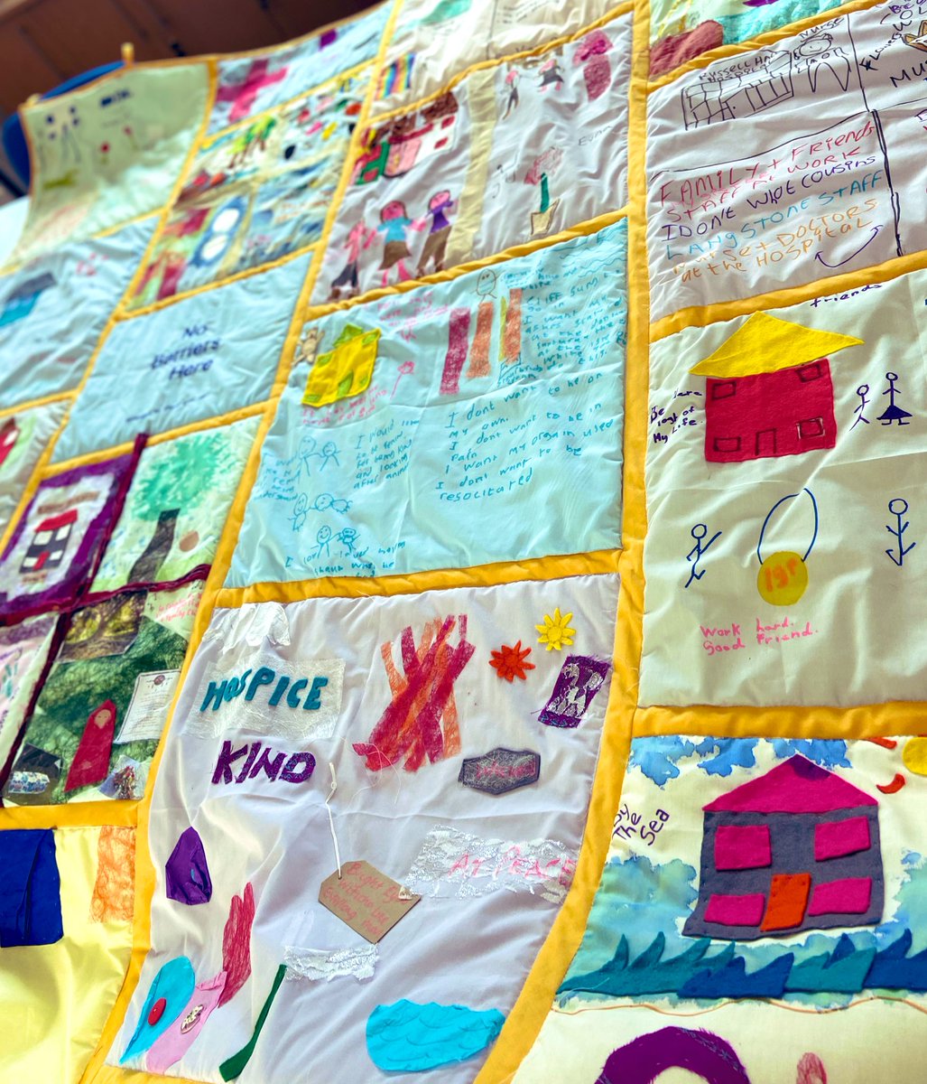 Gemma Allen (she/her) (@gemma_allen1) on Twitter photo Received back our <a href="/NoBarriersHere/">No Barriers Hereยฉ๏ธ</a> collaborative quilt from the extremely talented <a href="/CloverLeafcg/">Clover Leaf CG</a>.
Creative advance care plans made with people with learning disabilities, sharing their #EoL wishes for a community #Storytelling art installation.
#ACP #WhatMatters @JedJerwood Received back our <a href="/NoBarriersHere/">No Barriers Hereยฉ๏ธ</a> collaborative quilt from the extremely talented <a href="/CloverLeafcg/">Clover Leaf CG</a>.
Creative advance care plans made with people with learning disabilities, sharing their #EoL wishes for a community #Storytelling art installation.
#ACP #WhatMatters @JedJerwood
