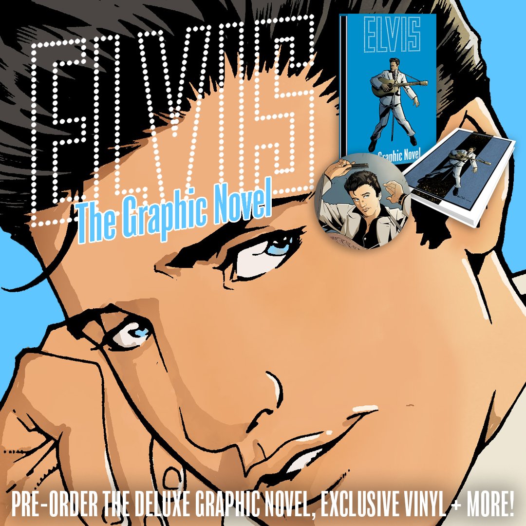ElvisPresley's tweet photo. Witness the King of Rock ’N’ Roll's humble beginnings in Memphis as a young artist struggling to define his voice and break into the music industry in Elvis: The Graphic Novel. 

Pre-order here: https://t.co/mb3cGuOEqs ⁣

⁣@Z2comics #ZipComics #ElvisPresley #GraphicNovel https://t.co/v2JtSD3Pfp