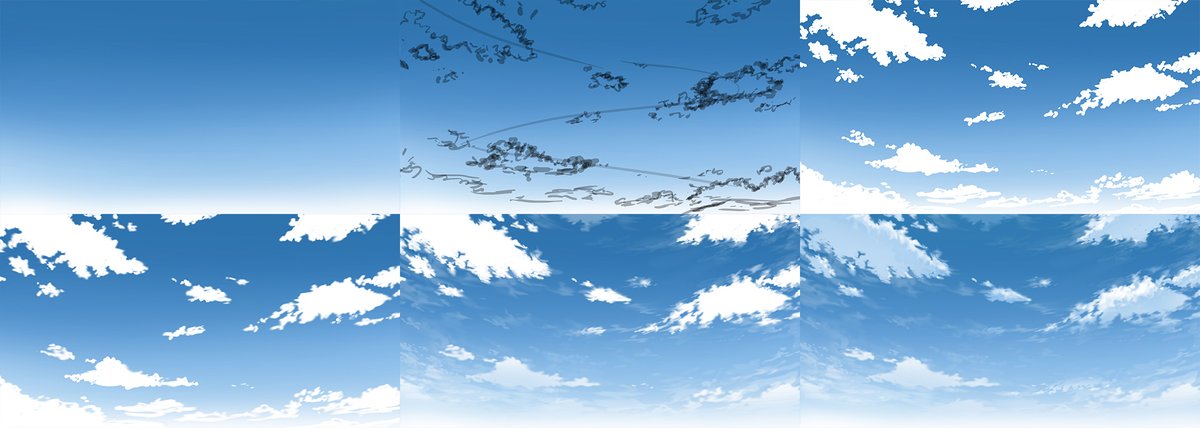 Akira 雲メイキング6ステップ 質問あればできる範囲で答えます 背景メイキング