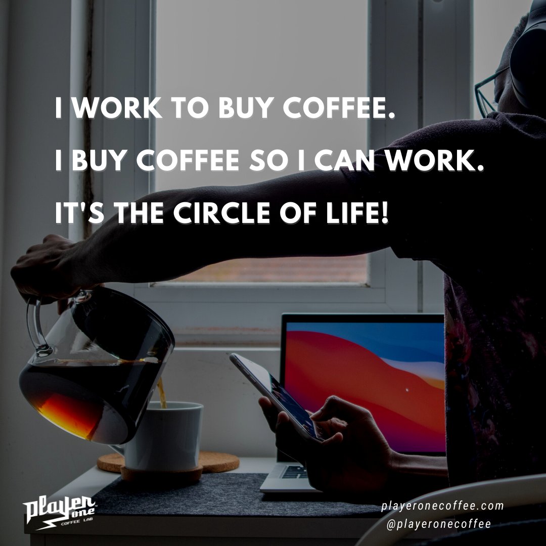 PlayerOneCoffee's tweet photo. Gotta work for the circle of life!😅😂
Start your week with our fresh roasted coffee at https://t.co/vgTWKZKSWX 😊
.
.
.
#playeronecoffee #mondaymood #workweek #coffeememe #circleoflife #coffeebeans #coffeeroasters #connectroasters #explorecoffee #mondayvibe https://t.co/By6MDECadM