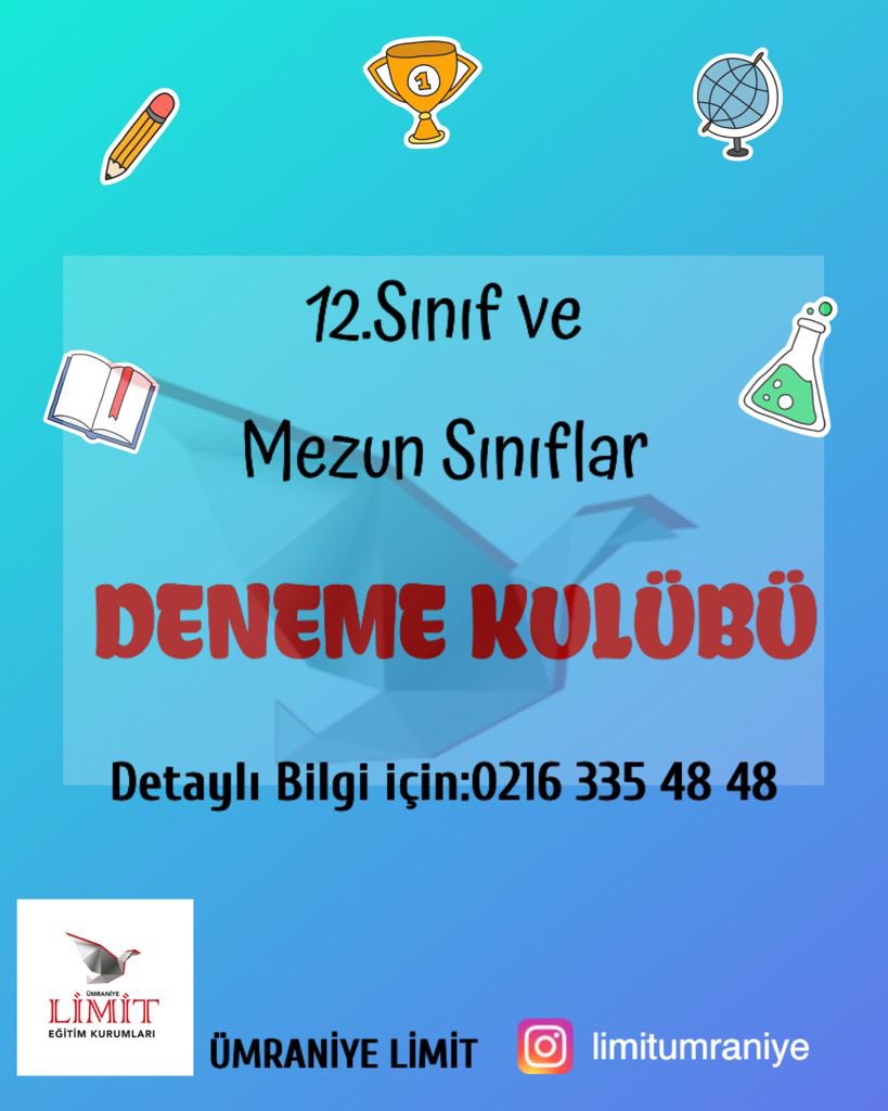 limitumraniye's tweet photo. Gerçek sınav formatında 40 Deneme sınavı 
Not:Kontenjanlarımız sınırlıdır.
#limitumraniye #limityayınları #avantajyayınları #tyt #ayt #meb #ösym #osym #yks #yks2021 #ykstercih2021 #ykstercih #tercih #yks2022tayfa 
#yks2022tayfaçalışıyor #ümraniye #limityanında #limitseninle https://t.co/dZ6kHjYI5D