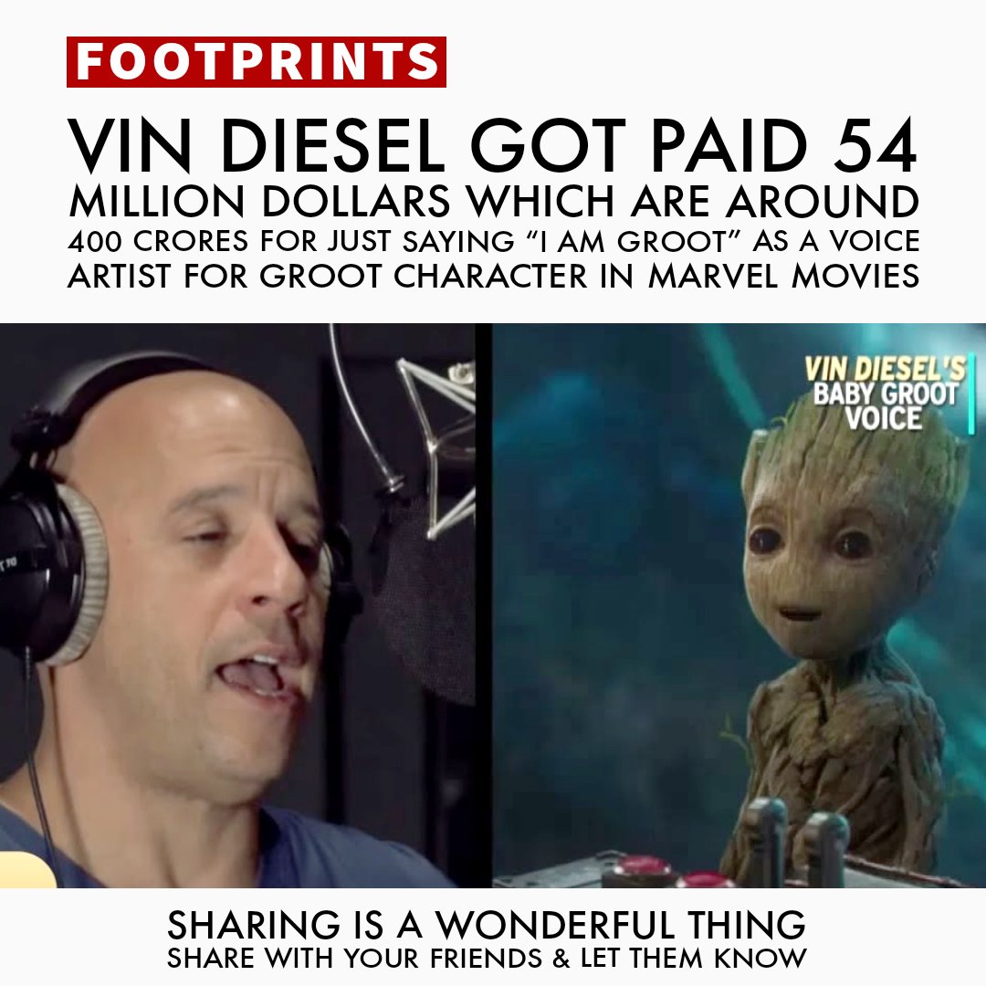How Much Vin Diesel Paid For Groot Vin Diesel I Am Groot