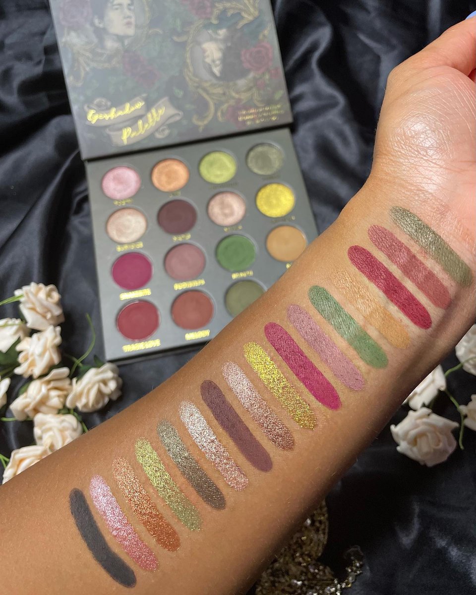 Hats off to <a href="/lois_cosmetics/">Lois Cosmetics</a> for creating ANOTHER gorgeous palette! <a href="/shellyfmakeup/">shelly forrester</a> swatches Meet Me in the Underworld using our stencils 🥰 

There's 3 for 2 on everything on our site right now, so you can save money AND swatch more makeup. How's that news for a Monday?! ⁠