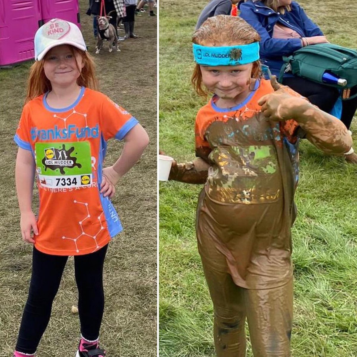 Here’s a before and after of Topsy who recently did the Mini Mudder and raised an incredible £600 for <a href="/frank_fund/">Frank’s Fund</a>, a Special Fund of <a href="/BCRT/">Bone Cancer Research Trust</a>! That's enough to fund 21hrs of vital research into Ewing sarcoma. Could you be amazing like Topsy? Get started at: bcrt.org.uk/pack
