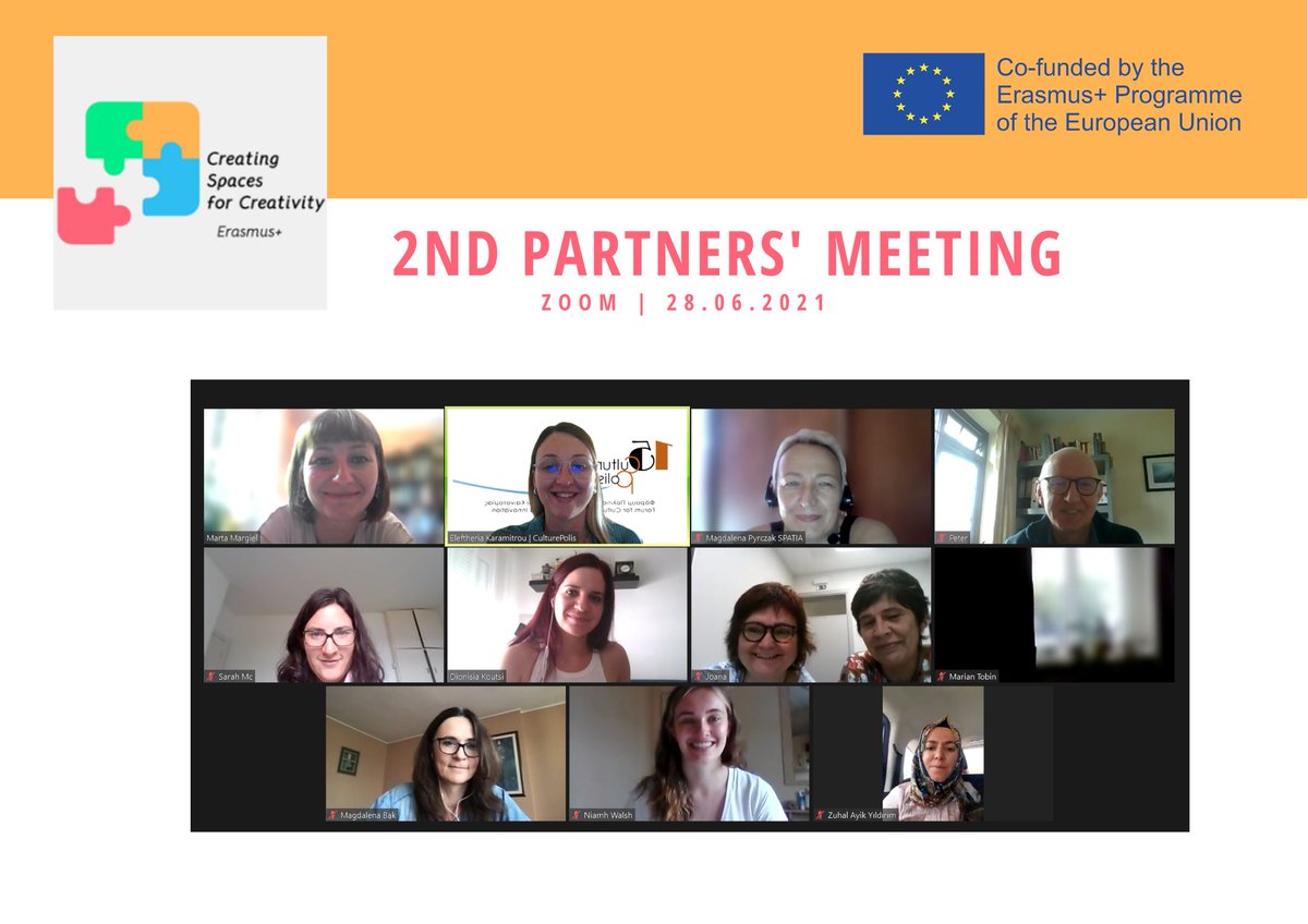 spaces_project_'s tweet photo. ✅The 2nd Partners' Meeting of SPACES - Creating Spaces for Creativity project was conducted on 28 June, via Zoom, with great success.
#SPACES #erasmusplus #europeanproject #eu #innovation #schooleducation #creativity https://t.co/drI3NIkN1B
