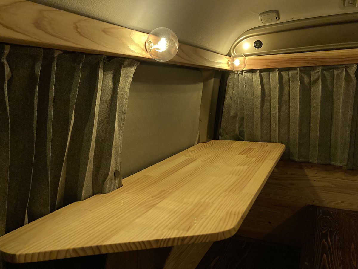 ます ん Diy軽バンライフ車中泊 V Twitter カーテン出来ました 笑 材料は100均のみ ダメ元で作ってみましたが 使えそう 笑 車中泊までもう少し 車中泊 軽車中泊 バンコン バモス バモスホビオ キャンプ キャンピングカー ひとり車中泊 ソロキャンプ