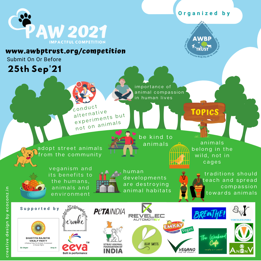 AwbpTrust's tweet photo. [PAW2021: impactful open competition - age 8 and above across India - no entry fee]

Welcome Artists / Poets / Writers across India 

Come. Participate. Inspire. Win - complete details about the event shared here https://t.co/HYgj7gTDTm https://t.co/eVlBiMeynW