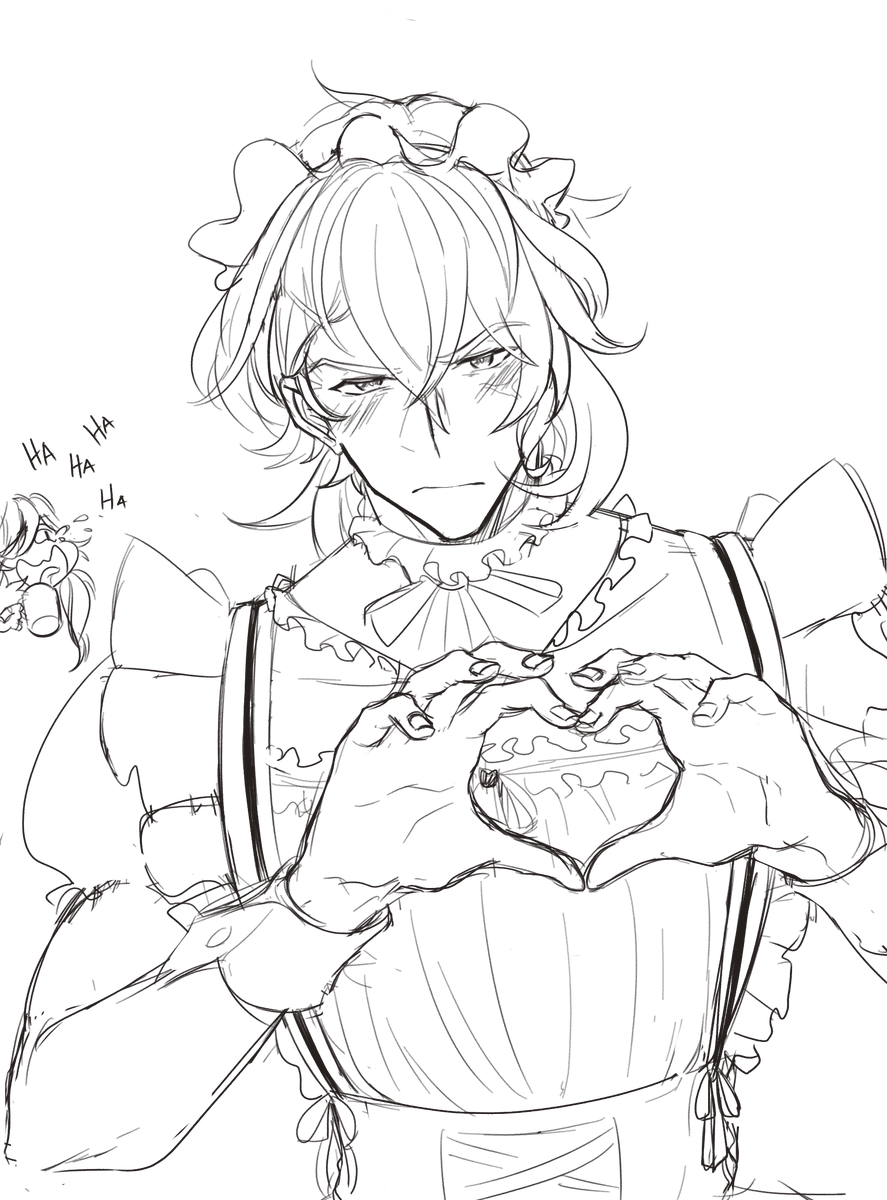 Happy belated birthday to @ikkiandnana's NANA
Diluc in a maid outfit for you