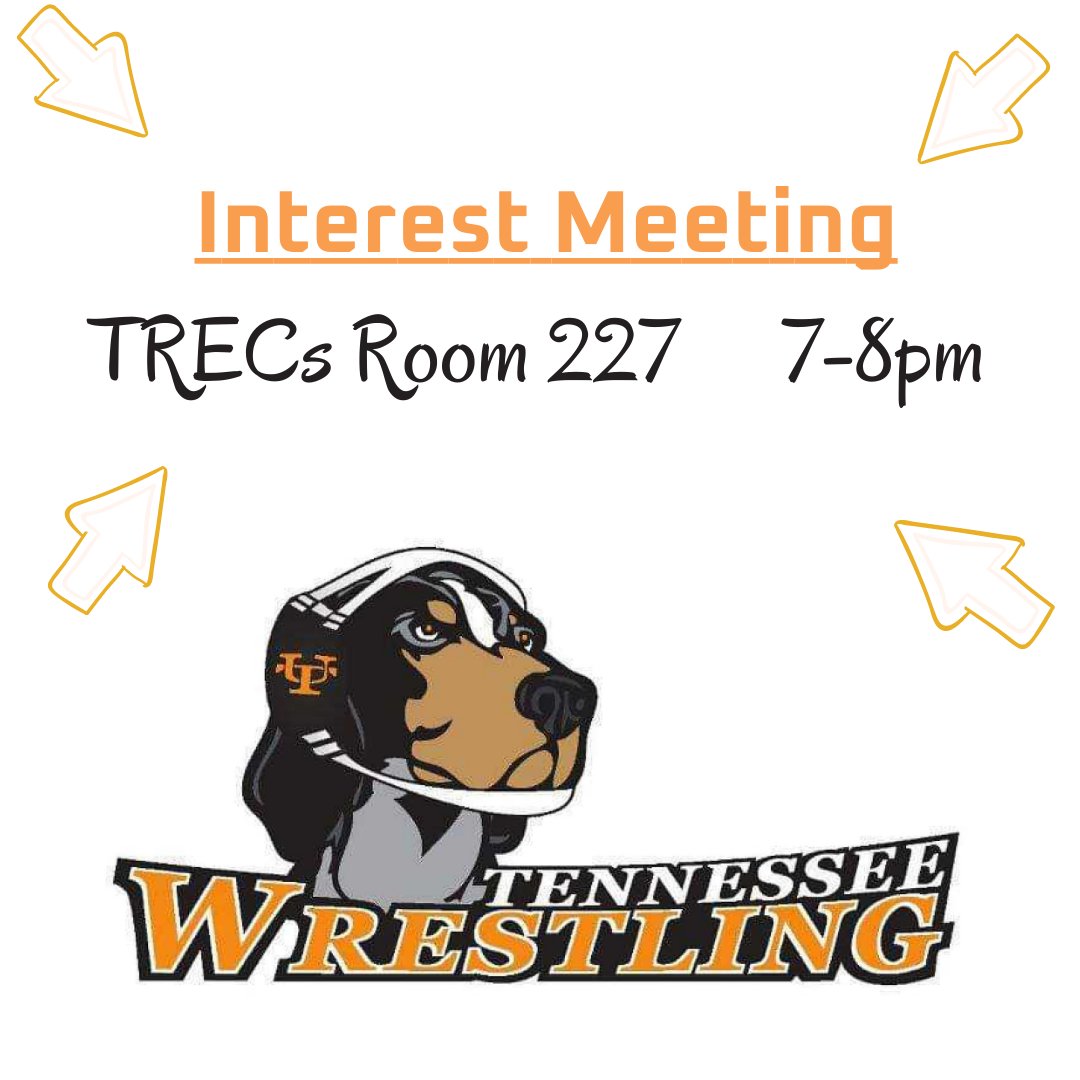 WrestlingUTK's tweet photo. Join us tonight for our annual Interest Meeting and learn more about joining our team! https://t.co/7FrNnAvnH2