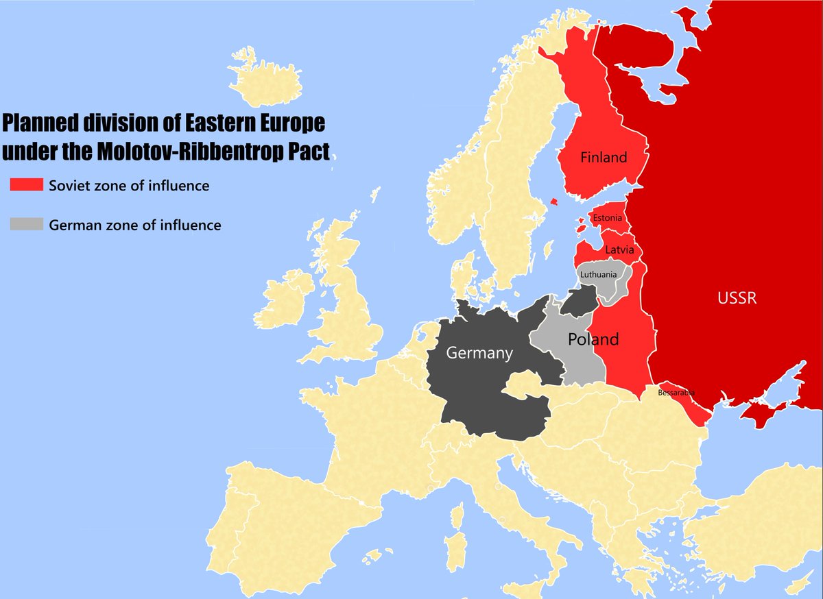 пакт мо́лотова — ри́ббентропа. карта сфер влияния ссср и германии в 1939. разделение сфер влияния ссср и германии. секретный протокол о разделе сфер влияния. сферы влияния по пакту молотова-риббентропа.