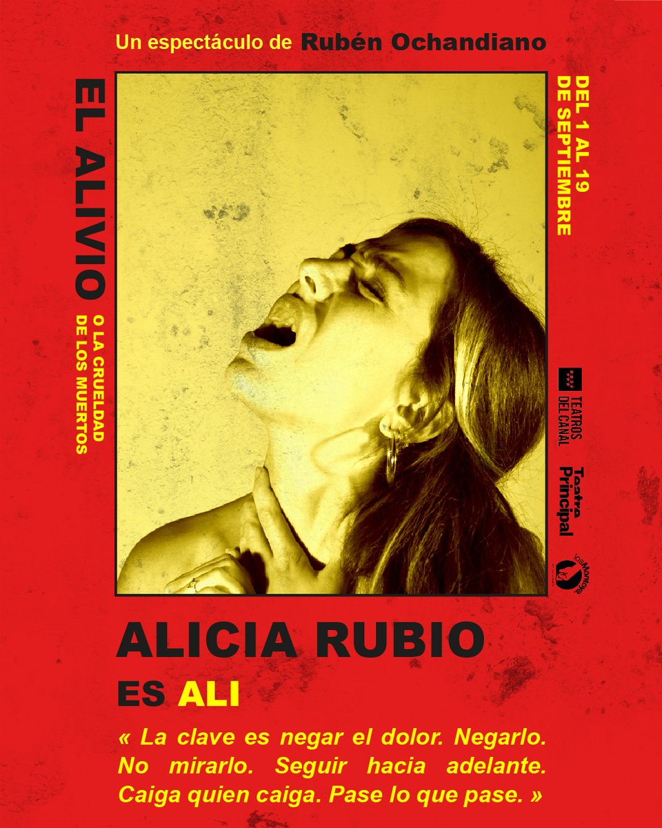 losMontoya. (@losmontoyaprodu) on Twitter photo 🎭 <a href="/Aliciarub/">Alicia Rubio</a> es Ali
#ElAlivioOLaCrueldadDeLosMuertos
🎫 Entradas: teatroscanal.com/espectaculo/al… 🎭 <a href="/Aliciarub/">Alicia Rubio</a> es Ali
#ElAlivioOLaCrueldadDeLosMuertos
🎫 Entradas: teatroscanal.com/espectaculo/al…