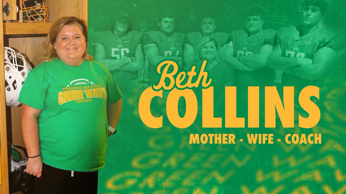 SummervilleFB's tweet image. Over the weekend we lost a member of our Green Wave family. A mother, wife and coach - Beth Collins was always in our corner. 

Sending our love and prayers to the Collins family during this difficult time.