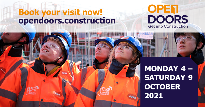 Booking is now open for #OpenDoors21!

Open Doors Week will take place from Monday 4 - Saturday 9 October so check out the website to avoid missing out! 

Sites will continue to be added throughout August and September:

opendoors.construction