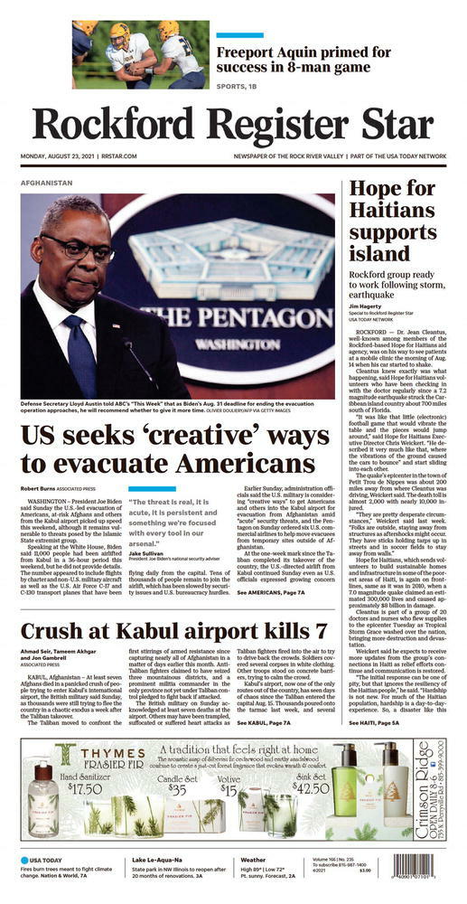 Good morning – here's the front page of today's print Rockford Register Star. Read it: ift.tt/3CK2NoK