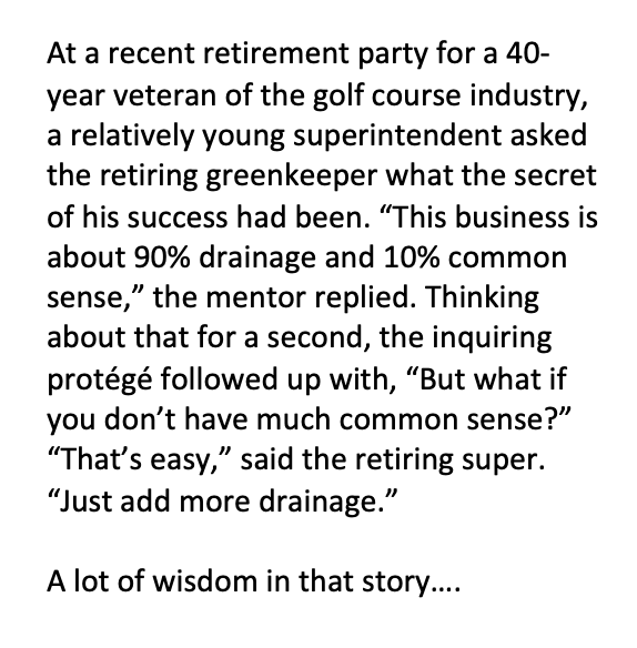The substantial investment RCC has made in drainage the last 15 years is paying off nicely this morning after 4+ inches of rain.