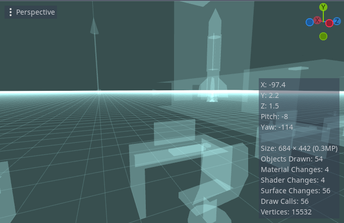 lawnjelly's tweet image. Finally got the bugs worked out of the occluder polys screen space metric, and it is working awesome! This is my rocket level, with occlusion on, and off.
Notice 20x less drawcalls, 10x less verts. Almost as good as portals, and this is totally automatic! 😀