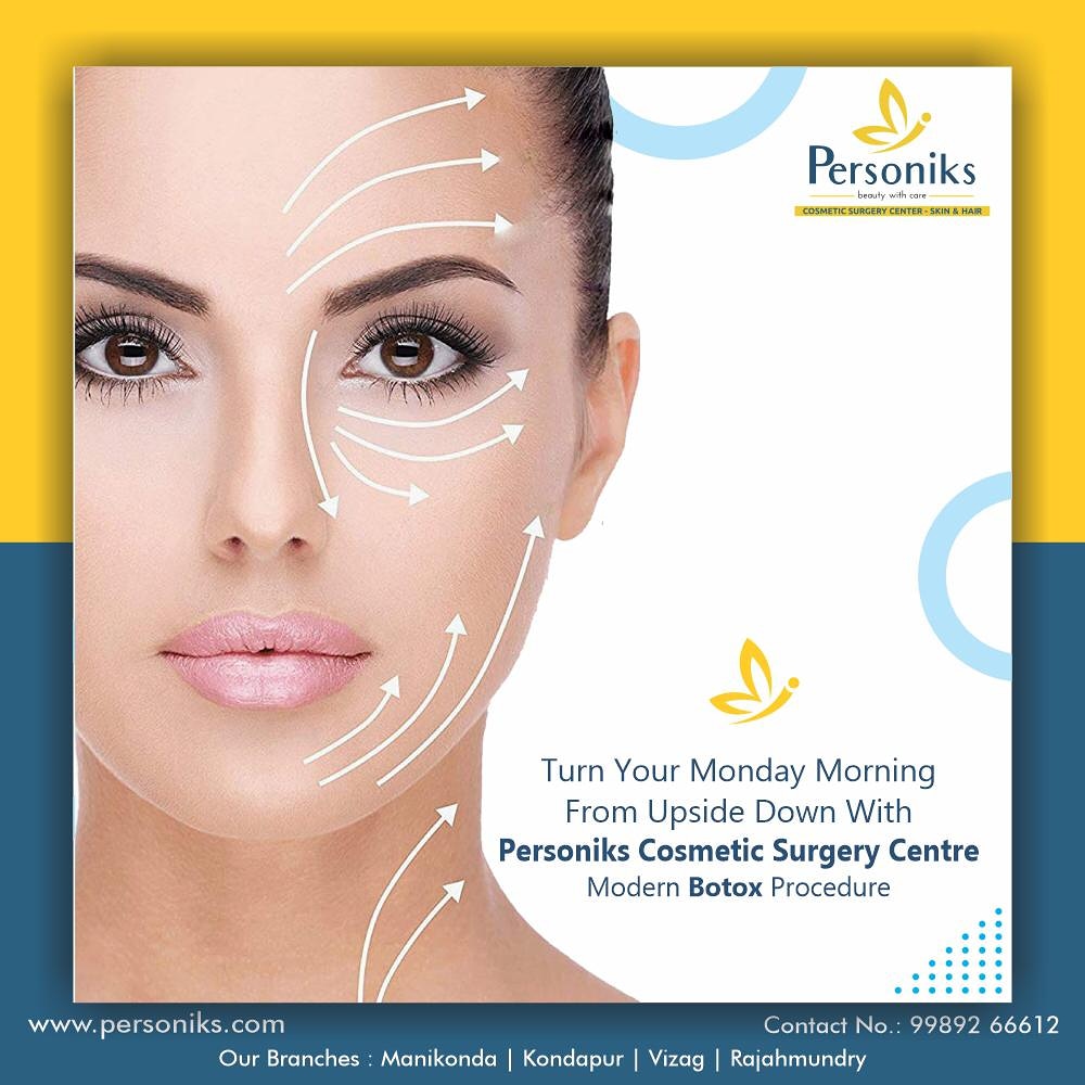 Turn Your Monday Morning From Upside Down With Personiks Cosmetic Surgery Centre Modern Botox Procedure.

#personiks #Hyderabad #manikonda #kondapur #rhynoplasty #nosejob #nosereshaping #reshaping #nosejobwithoutsurgery #noseshape #plasticsurgery #plasticsurgeon #beforeandafter
