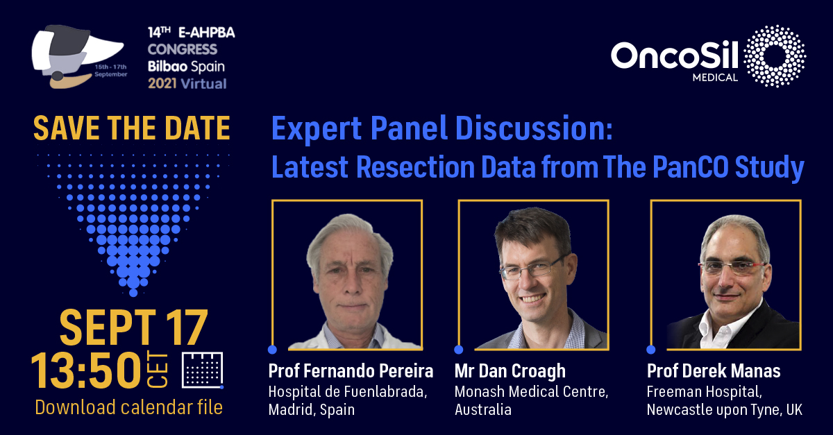 We would like to invite healthcare professionals to join us on September 17th (13:50 CET) when we will be attending the E-AHPBA virtual congress. Listen to what experts have to say on the latest resection data from the PanCO study. 

Link: lnkd.in/eDCHfmxk