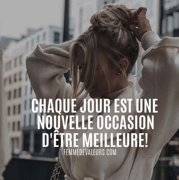 femmesdevaleurs's tweet image. Chaque jour est une nouvelle occasion d’être meilleure!💎 

#femmedevaleurs
#femmedevaleurscitations
#citationFV