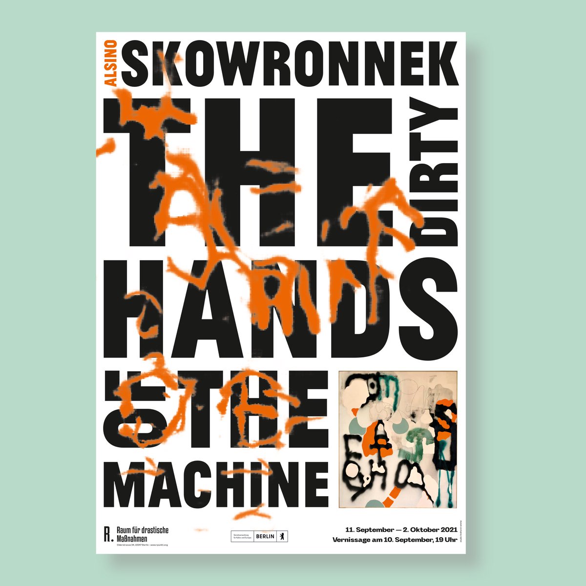 Hey! Please come see my first solo show »The Dirty Hands of the Machine«, showing works that mix AI and painting, 
Location: Raum für drastische Maßnahmen, Berlin-Friedrichshain
Opening: 10 September 2021, 7pm
Exhibition: 11 September – 2 October 2021