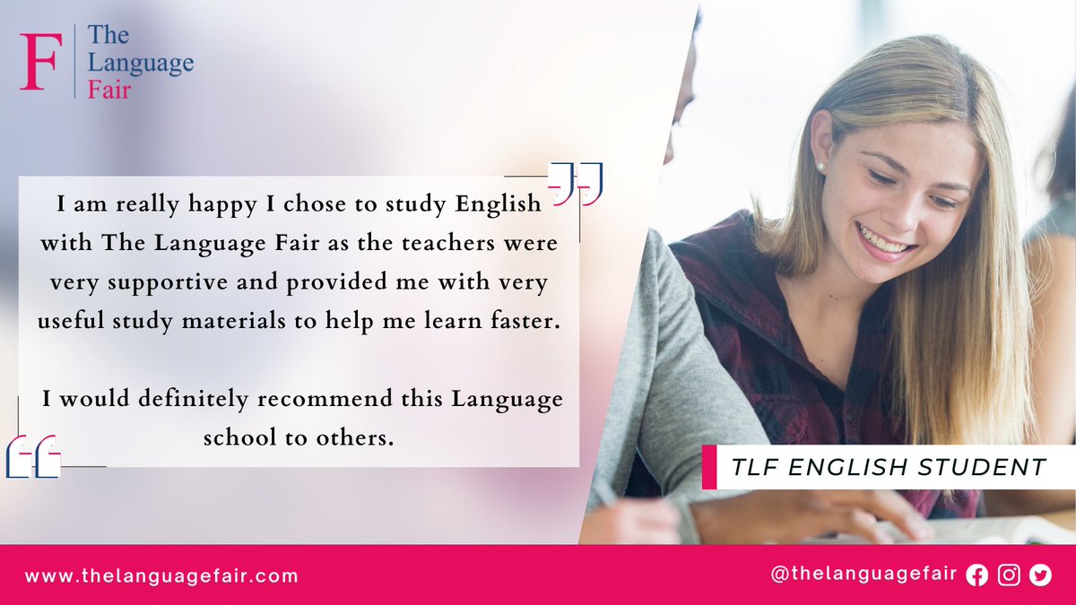TheLanguageFair's tweet image. Are you looking to IMPROVE or LEARN ENGLISH? Do you want to increase your opportunities? 

Look no further, at The Language Fair, we aim to provide students with the best experience and high-quality teaching. Here is what one of our former students has to say:

#English #ielts