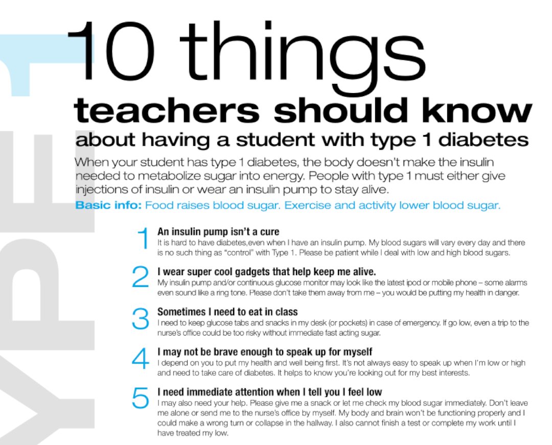 PricksOfficial's tweet photo. I came across this handy sheet for teachers. Do schools know enough about #T1D & how it affects their students not just physically but mentally as well? #PricksProducts #PricksOfficial #BackToSchool #School #Teachers #Diabetes #Diabetic #TypeOne #Type1 #T1DWarrior #DexcomG6 https://t.co/Q8UrxwHEeu