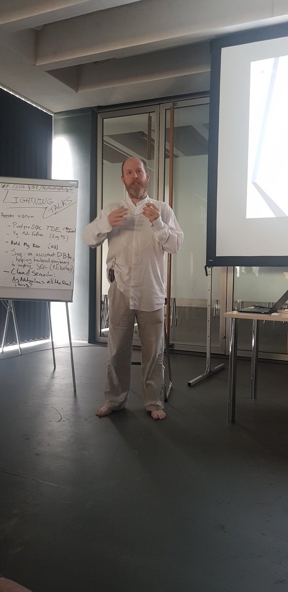 pg_ibz's tweet image. Postgres Ibiza is the only Postgres conference where you may give a talk barefoot, like @tapoueh. Or attend a talk with just a towel and a shirt, à la Bruce Momjian.
Coming back in 2022. Follow us to stay tuned!