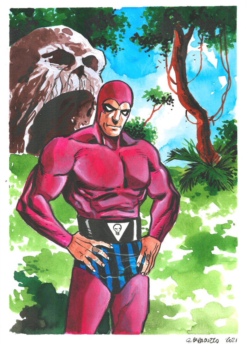 Phantom's original  illustrations in sale, By Giancarlo Caracuzzo, artist of Frew Publications.
Ink &amp; watercolor, cm 21x29,5, if you are interested contact to me in PVT #artwork #artist #fineart #artgallery #phantom #illustrations #Watercolors