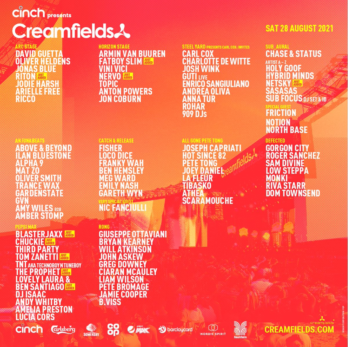 Creamfields lineup 2021