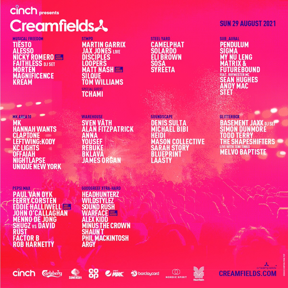 Creamfields lineup 2021