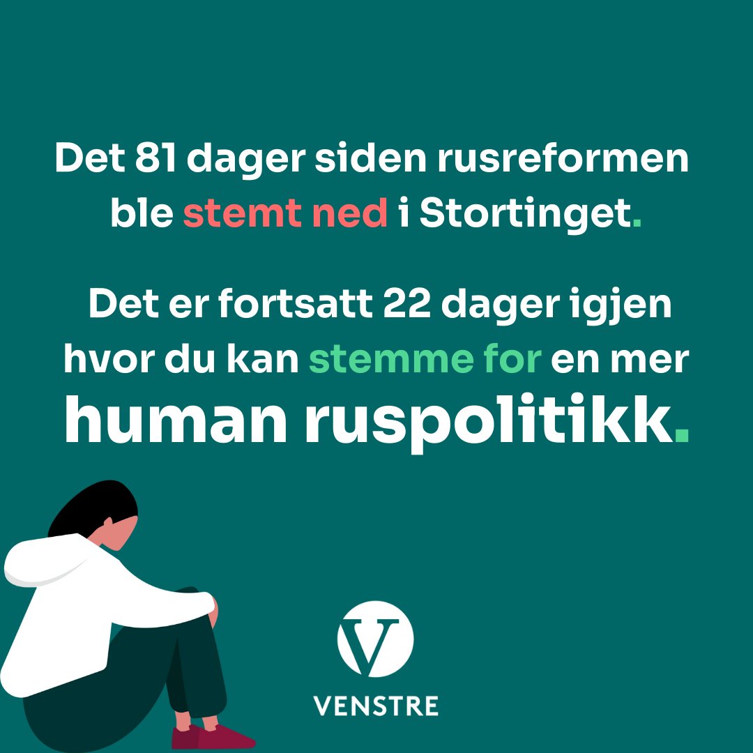 Vi har kjempet for en human ruspolitikk i flere tiår. De neste 22 dagene kan du bidra til at de som trenger det mest endelig får hjelp, ikke straff 💚 #StemVenstre