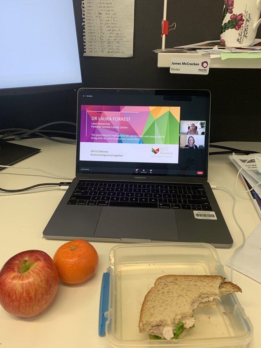 Having lunch with ⁦<a href="/LEForrest/">A/Prof Laura Forrest PhD</a>⁩, giving us the lowdown on psychosocial cancer genetics on Monday lunch live ⁦<a href="/PeterMacCC/">Peter Mac Cancer Centre</a>⁩ ⁦<a href="/PeterMacRes/">Peter Mac Research</a>⁩ ⁦<a href="/VCCCAlliance/">VCCC Alliance</a>⁩ #cancergenetics #psychosocialresearch #wonderwoman