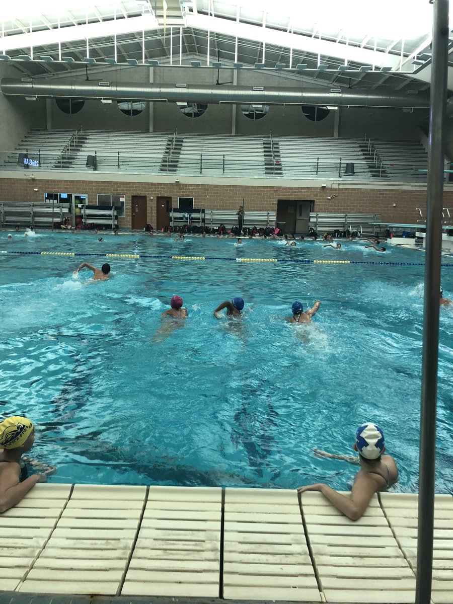 MacArthur and Churchill begin water polo drills at the Davis Natatorium this morning 8/23