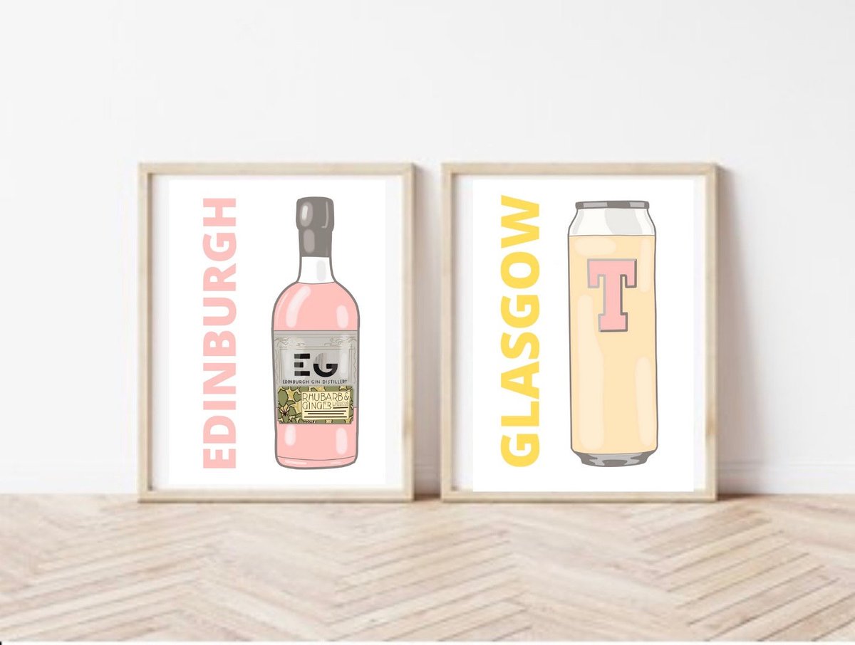 FunkyEllas's tweet image. 4 brand new prints in the shop this week
Drink-themed Scottish prints you can download and print at home. 
What's your favourite Scottish tipple?