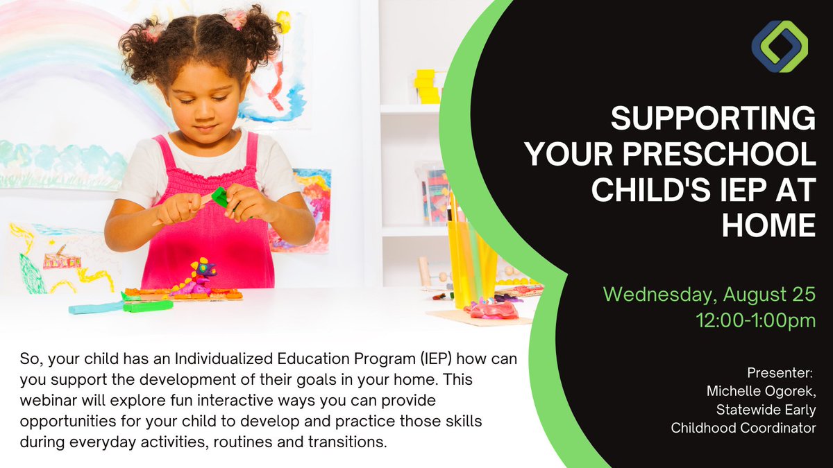 wifacets's tweet photo. WEBINAR WEDNESDAY! There is still time to register for our free webinar where we will identify established routines and how to embed #IEP skills in those routines to support children’s development.

Wednesday, August 25 | 12:00-1:00pm
REGISTER NOW: https://t.co/eqy8SqHnID https://t.co/O8fMJmh5w5