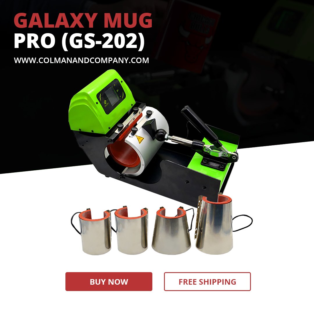 The Galaxy Mug Pro is the ideal machine for your sublimation needs. 

It comes with all the bells and whistles; we're talking LCD touchscreen, die-cast heat plate, heat element attachments and more! 

Check it out: colmanandcompany.com/galaxy-mug-hea…