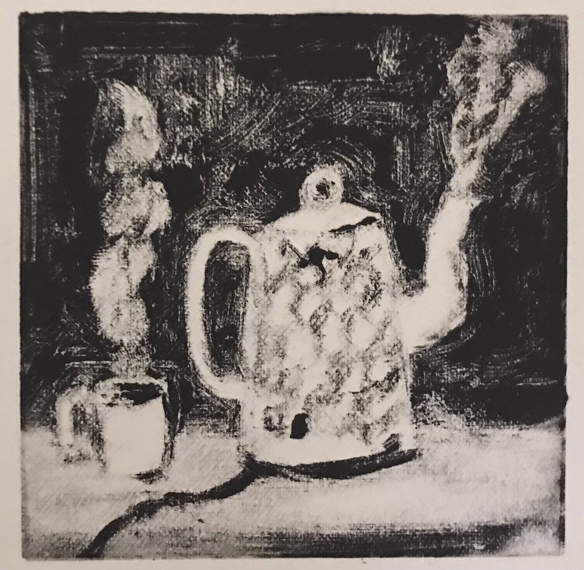 KindleArts's tweet photo. My new tea kettle.... #monotype #tea #studiolife #teakettle #electrickettle #earlgrey #laurenkindle #laurenkindlestudio https://t.co/bWC3A20V31