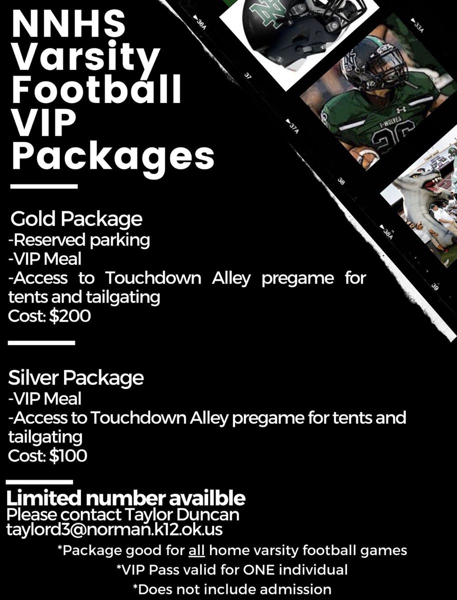nnhsathletics1's tweet photo. Only 10 days til NN Football kicks off the season. Want reserved parking for the Crosstown Clash? Want an awesome pregame meal? Want to join in the tailgate fun? Buy your VIP pass today! https://t.co/wWQjF1WWzo
