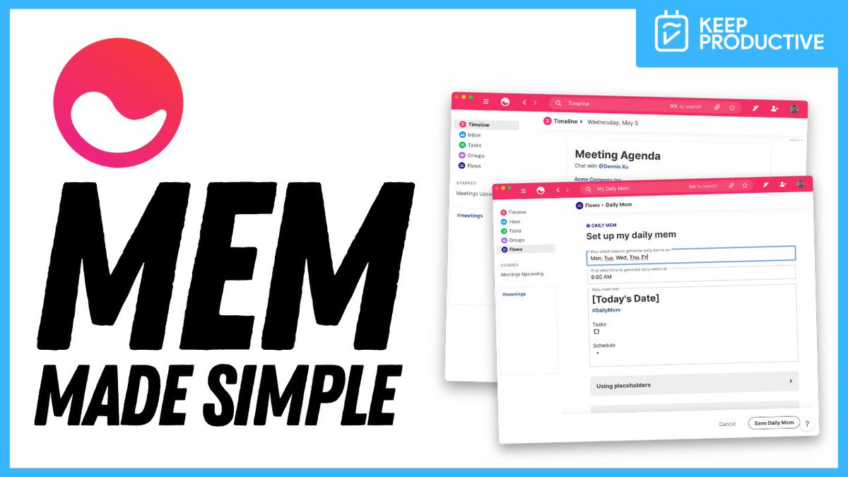 Soft-launch of our new <a href="/memdotai/">Mem</a> course! ⚡️

🚇 The basics to get you started 
🗂 Workflows &amp; interviews coming! 
🌿 More guides/videos coming! 

📚 Get lifetime access and early-bird pricing: 
keepproductive.podia.com/mem-made-simple