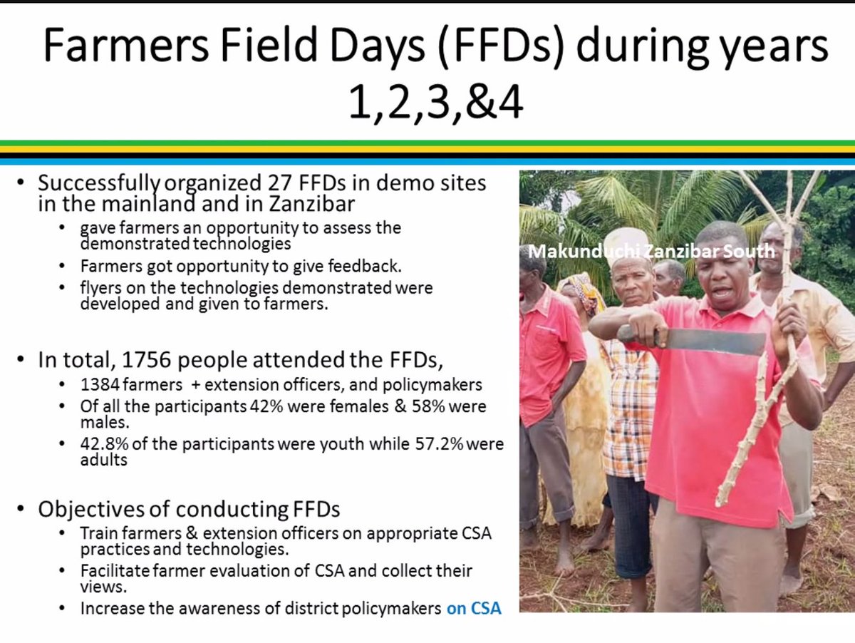 Cath_Njuguna's tweet image. @IITA_CGIAR team shares on efforts to build capacity of #farmers &amp;amp; #extensionist on #climatesmartagriculture including setting up demo plots &amp;amp; review &amp;amp; mainstreaming of #CSA content in agric training curricula; training of tutors &amp;amp; supporting #CSA clubs. #KilimoHimilivu #Tanzania