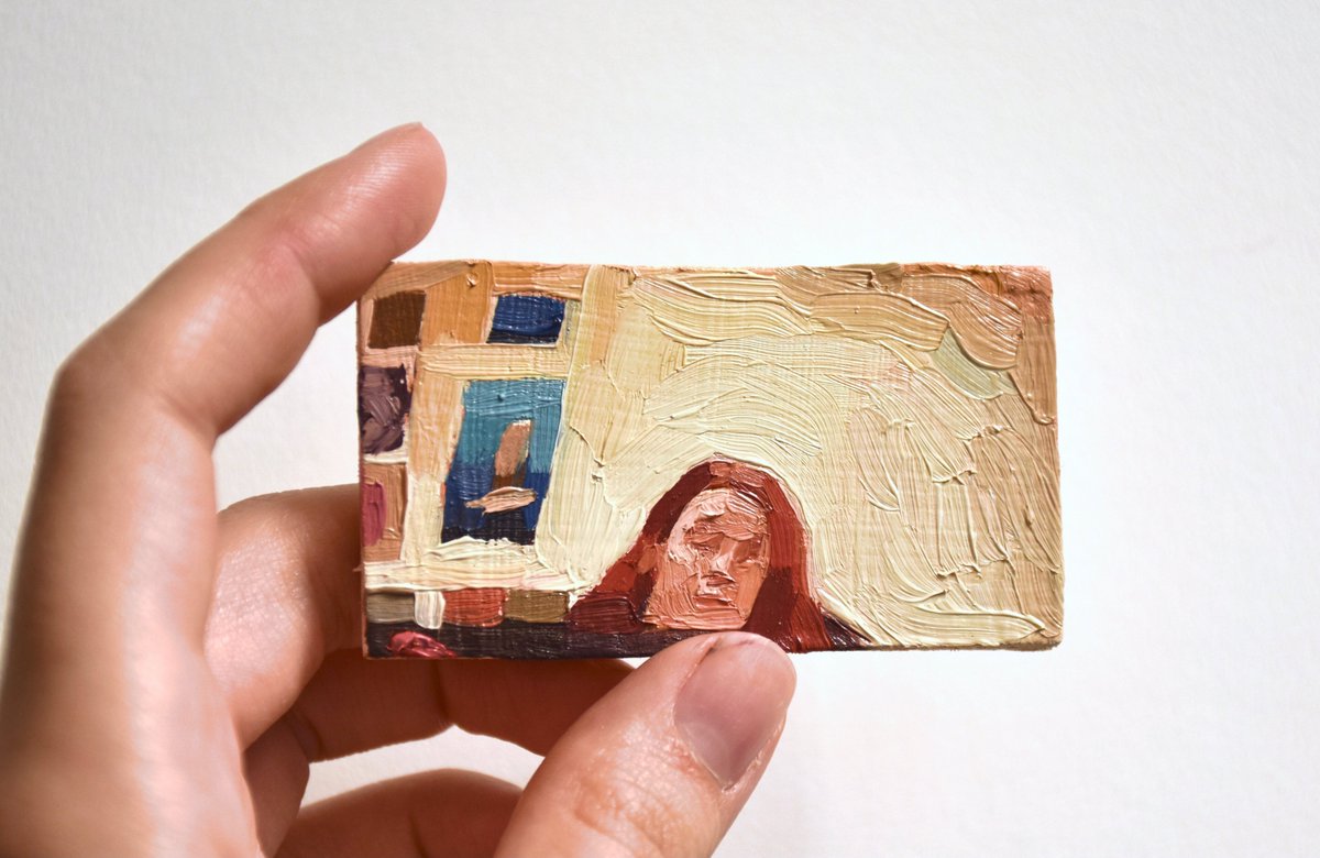 mvs_reads's tweet image. small paintings based on my zoom class &amp;lt;3 1 x 2 inches each
