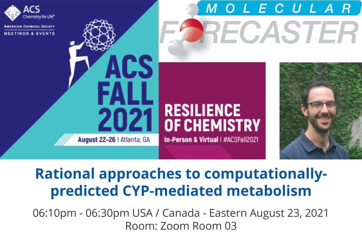 MolForecaster's tweet photo. Check out TODAY's talk on Cytochrome P450 (CYP) #metabolism. @JPottel will discuss our hybrid #SBDD, #LBDD, transition-state modeling, and some #ML approach to predict oxidation, inhibition, and induction. Panel also at 6:30!
#compchem #drugdiscovery #leadoptimization #CRO https://t.co/NdSBxLIgAD