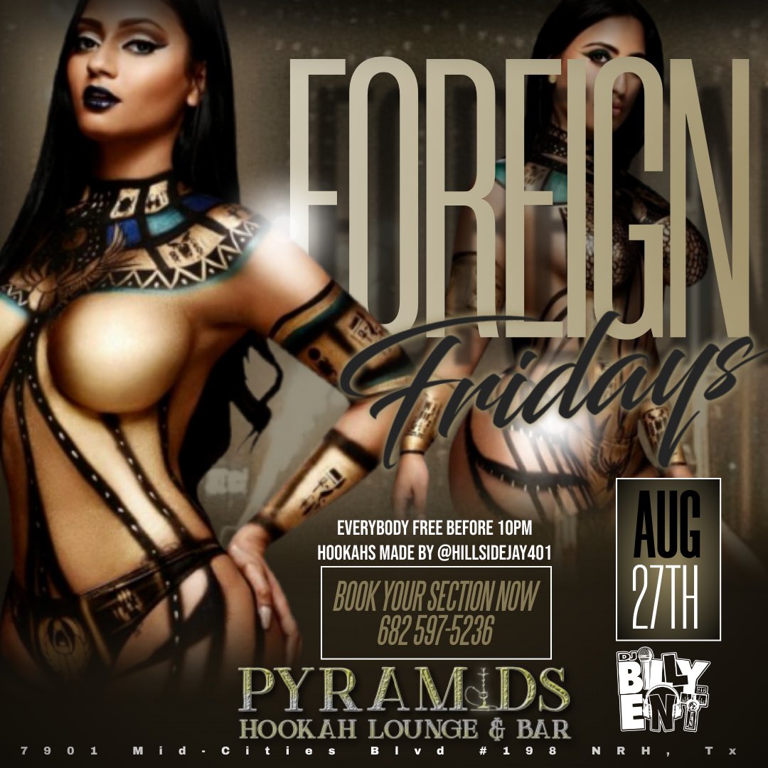 BILLY_ENT's tweet photo. This Friday Night
@pyramidshookahlounge
Sounds By Me Dj Billy-Ent
Everybody Free Before 10pm
Bar | CBD | Hookah | Pool &amp; More
7901 Mid-Cities Blvd #198 NRH, Tx
➖➖➖➖➖➖➖➖➖➖➖➖➖➖➖➖➖
#NotYourAverageMc
#explore #worldstar #tiktok #souljaboy #bussitchallenge #molly https://t.co/7lwZQxI2eu