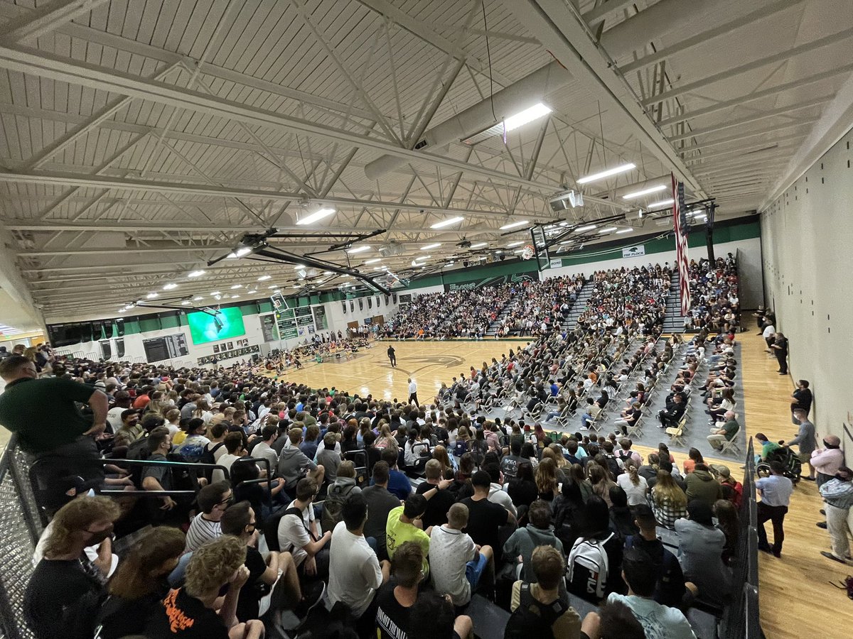 SHSFalcons's tweet photo. Here we go! #OpeningAssembly @NKCSchools @FalconSection @N2SportsStaley @StaleyNews #NKC1stDay https://t.co/jhZzKfBvoI