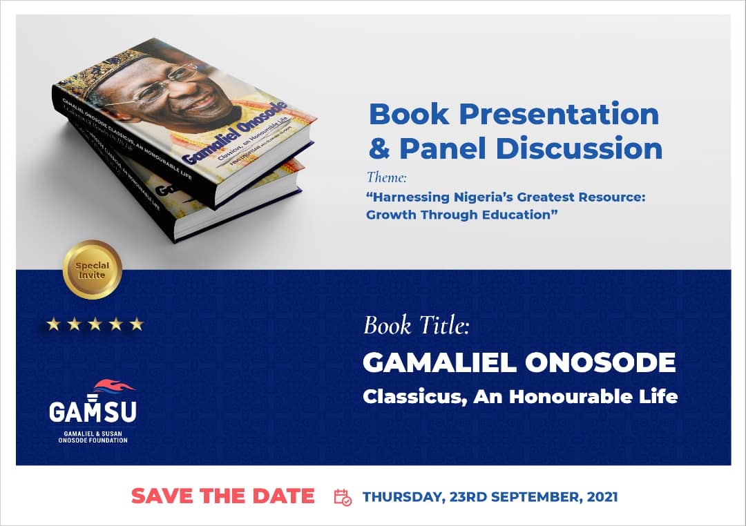 GamsuF's tweet photo. Save the date!
A most intriguing read about a truly classic man, Gamaliel Onosode.
#GAMSU #Classicus #BookLaunch #Anticipate https://t.co/drMXPIkgG0