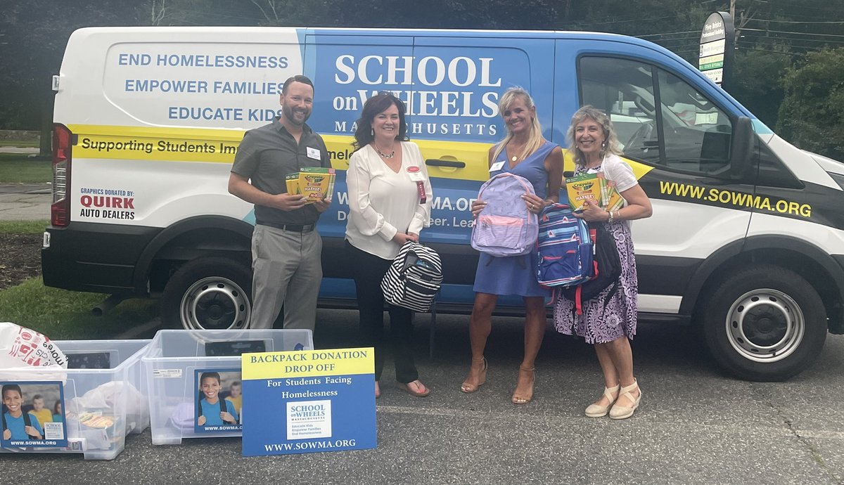 Bravo to @Isobelshomes for hosting a <a href="/EastonChamberMA/">Easton Chamber</a> event and helping <a href="/sowma/">School on Wheels MA</a> reach our 1000 backpack goal for children impacted by homelessness! You can help too by making a donation below! Thank you for helping these children get a strong start!  sowma.bluschoolsupplies.com