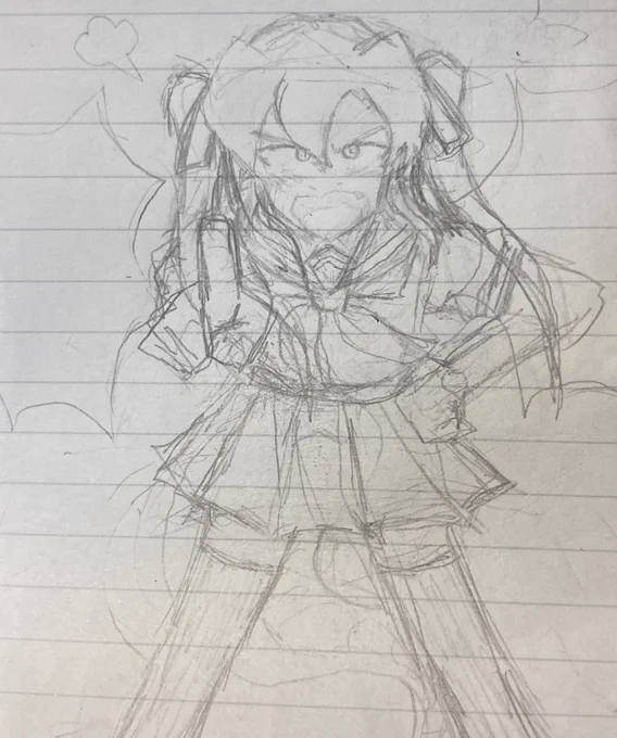 いつもの下書きメイキングと小話〜

下書き時点ではセリフはなく、腕時計してたんですけどすっかり忘れてましたね笑

今回エリーちゃんの初フルカラーセーラー服なんですけれども
太もも太くしすぎたぁー!! 